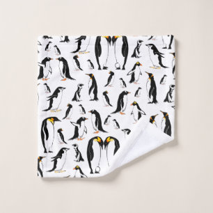 Toalha De Rosto Pinguim preto e branco