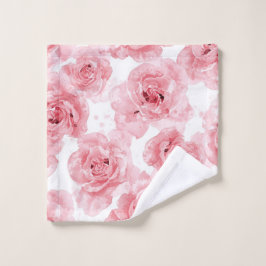 Toalha De Rosto Pink Roses Watercolor Floral Blush Botanical