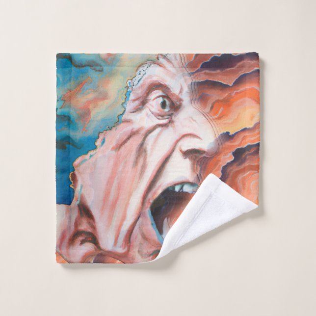 Toalha De Rosto Pintura a óleo de ondas de pânico (Pano de lavar)