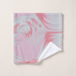 Toalha De Rosto Pintura de abstrato branco e rosa