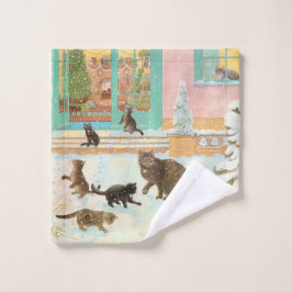 TOALHA DE ROSTO PINTURA DE LAVAGEM DE GATO