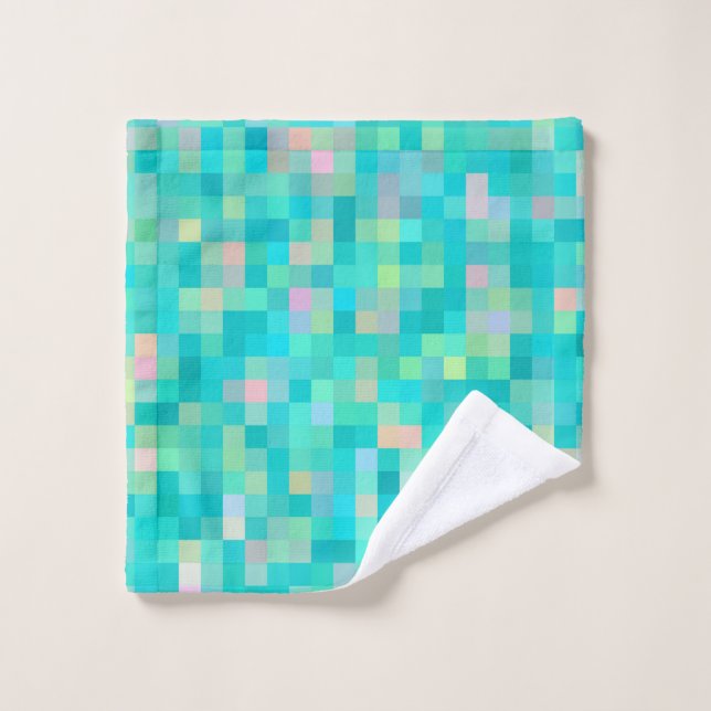 Toalha De Rosto Pixel Art Multicolor Patterno (Pano de lavar)