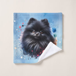 Toalha De Rosto Pomerânia preto