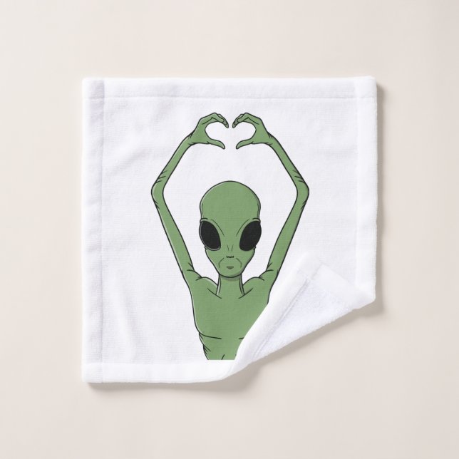 Toalha De Rosto Pose do Coração Alien (Pano de lavar)