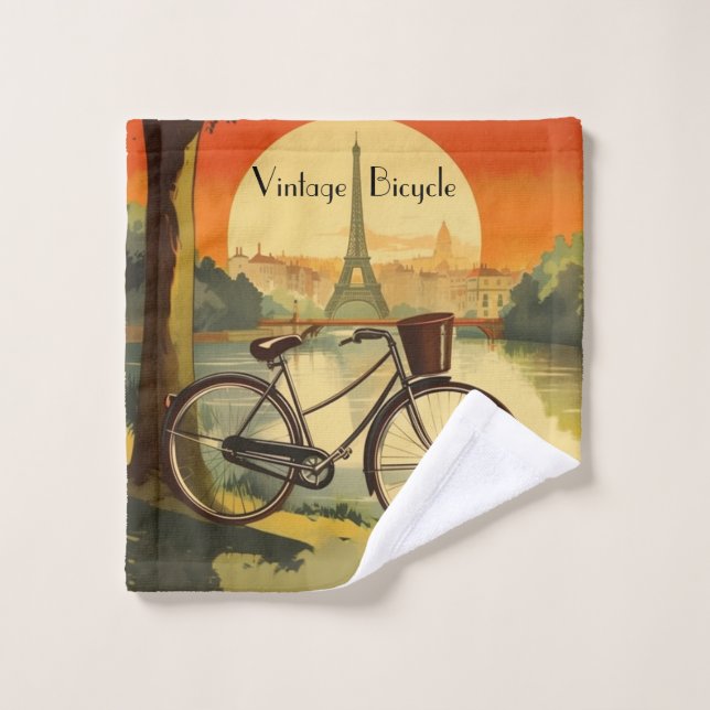 Toalha De Rosto Poster de viagens de bicicleta, personalizável em  (Pano de lavar)