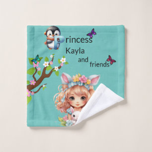 Toalha De Rosto Princesa e amigos