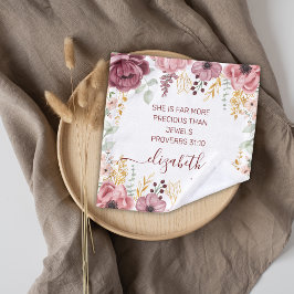 Toalha De Rosto Provérbios 31 Flor rosa pastel elegante