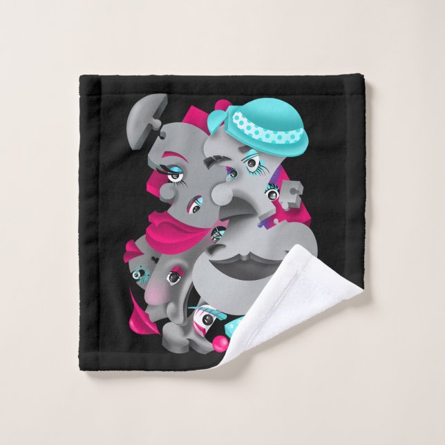 Toalha De Rosto Quebra-cabeça surreal face face face face (Pano de lavar)