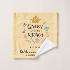 Toalha De Rosto Queen of the Kitchen Custom Name Design