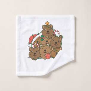 Toalha De Rosto Quokka Árvore de Natal Feliz Natal