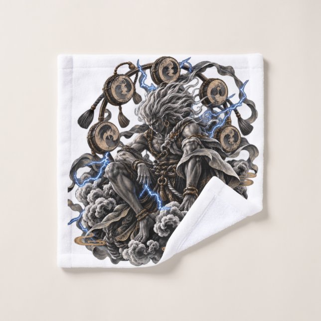 Toalha De Rosto Raijin Azul (Pano de lavar)