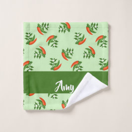 Toalha De Rosto Red and green chili peppers pattern