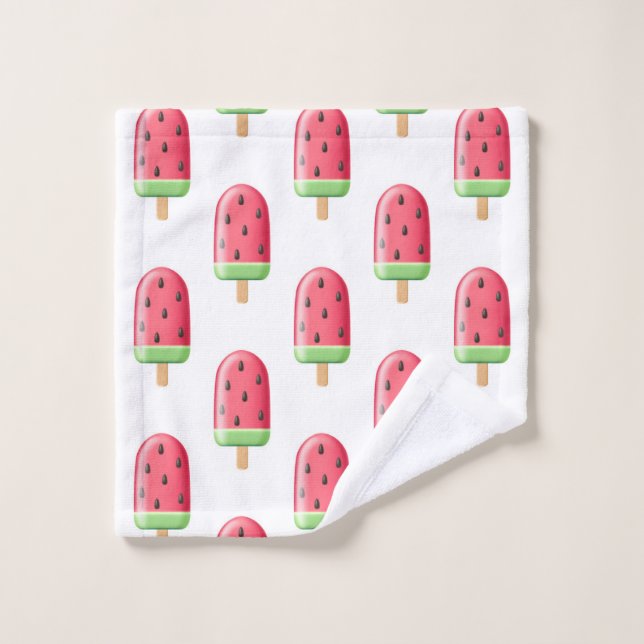 Toalha De Rosto Red Strawberry Ice Cream Pattern (Pano de lavar)