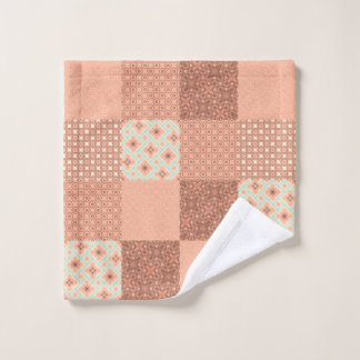 Toalha De Rosto Remendo Rosa Retro