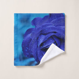 Toalha De Rosto Rosa Azul Floral Único