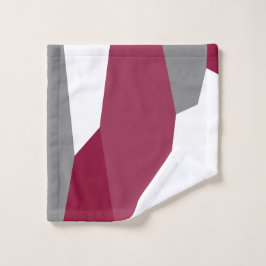 Toalha De Rosto Rosa Cinza e Branco
