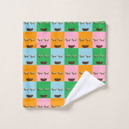 Toalha De Rosto Rostos de blocos monstruosos sorridentes