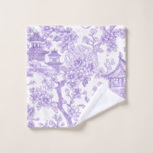 Roxo Chinoiserie Toile Dragão Flor de Cerejeira