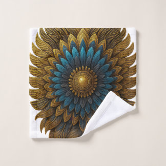 Toalha De Rosto Royal Feather | Black & Gold Egyptian Bath Towel