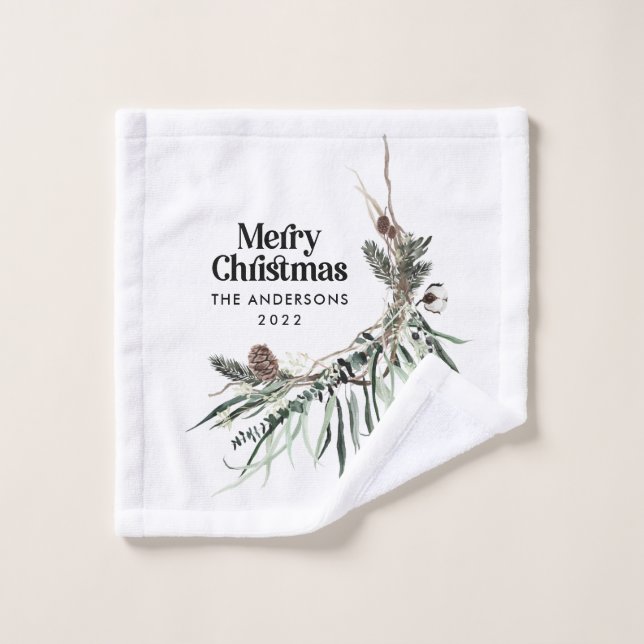 Toalha De Rosto Rústica botânica preto moderna e elegante a (Pano de lavar)