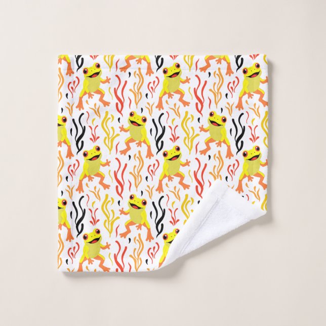 Toalha De Rosto Sapos Reproduzíveis (Pano de lavar)