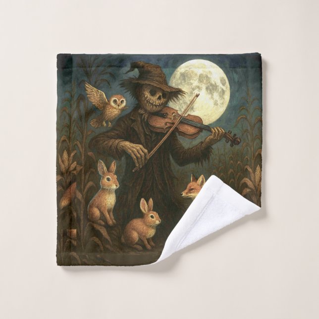 Toalha De Rosto Serenata de espantalho de lua (Pano de lavar)