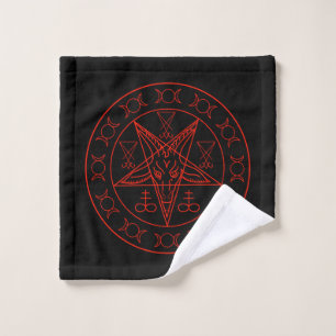 Toalha De Rosto Sigil da lua tripla de Baphomet e sigil do lucifer