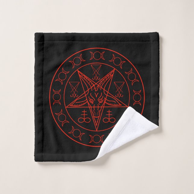 Toalha De Rosto Sigil da lua tripla de Baphomet e sigil do lucifer (Pano de lavar)