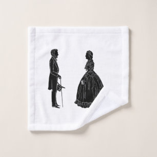 Toalha De Rosto silhueta de abraham lincoln mary todd lincoln