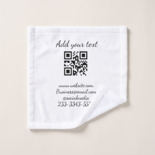 Toalha De Rosto simples código QR personalizado adicionar seu nome