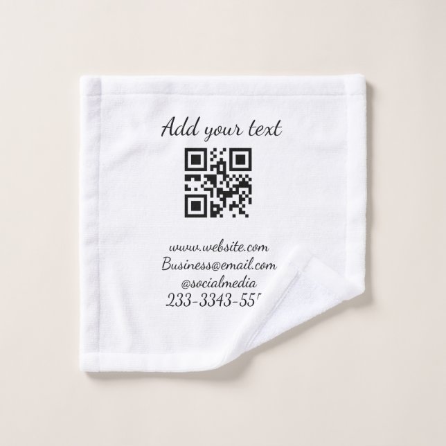 Toalha De Rosto simples código QR personalizado adicionar seu nome (Pano de lavar)