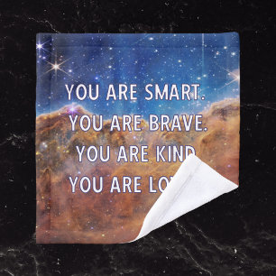 Toalha De Rosto Smart Brave Kind Amava Personalizável