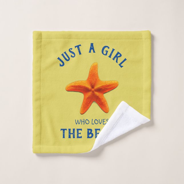 Toalha De Rosto Só uma garota que ama a praia (Pano de lavar)