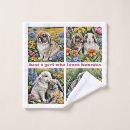Toalha De Rosto Só uma garota que ama coelhinhos