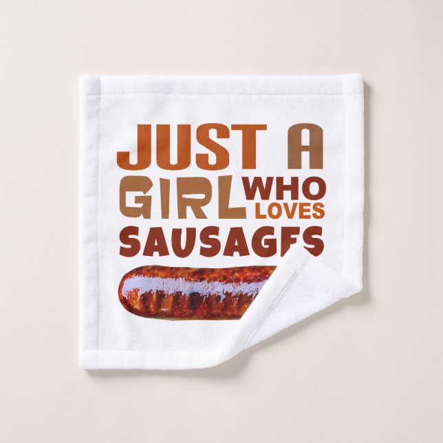 Toalha De Rosto Só uma garota que ama salsichas (Pano de lavar)