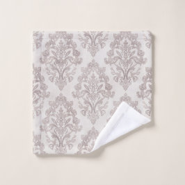 Toalha De Rosto Soft Taupe Damask Watercolor Classic Floral