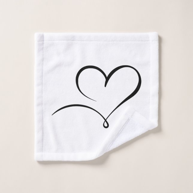 Toalha De Rosto Soft Wash Cloth with Stylish Heart Mark Design (Pano de lavar)