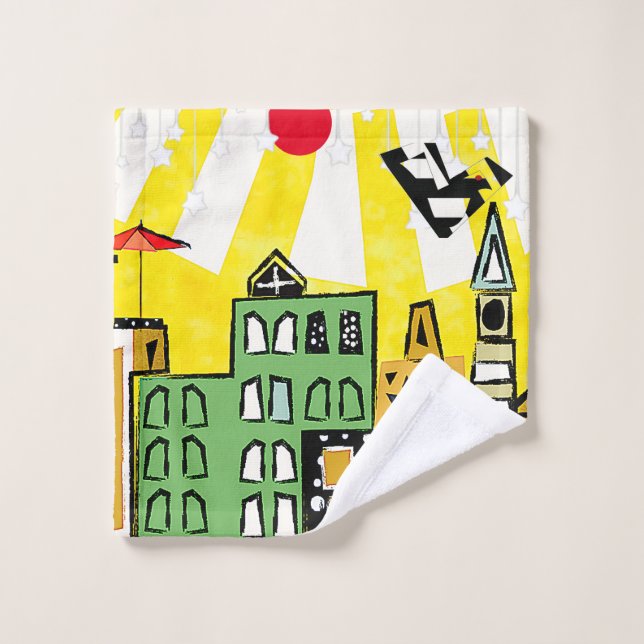 TOALHA DE ROSTO SOL NA CIDADE (Pano de lavar)