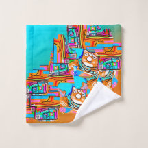 Sonhos Elétricos Laranja E Ciano — Desenho Abstrat