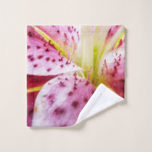Toalha De Rosto Stargazer Lily Bright Magenta Floral