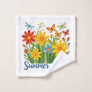 Toalha De Rosto Summer Vibes Floral with Butterflies-64534
