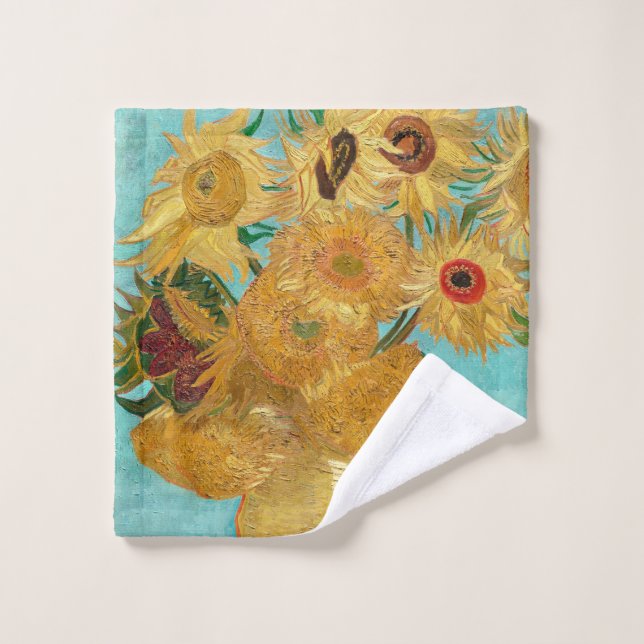 Toalha De Rosto Sunflowers, Post Impressionist Still Life Painting (Pano de lavar)