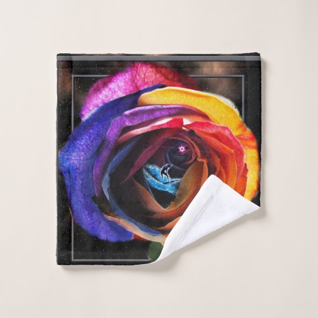 Toalha De Rosto Surfar na Rosa do arco-íris (Pano de lavar)