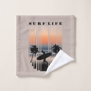 Toalha De Rosto Surfer Entrando Na Praia Ao Sunset   Surf Life Y