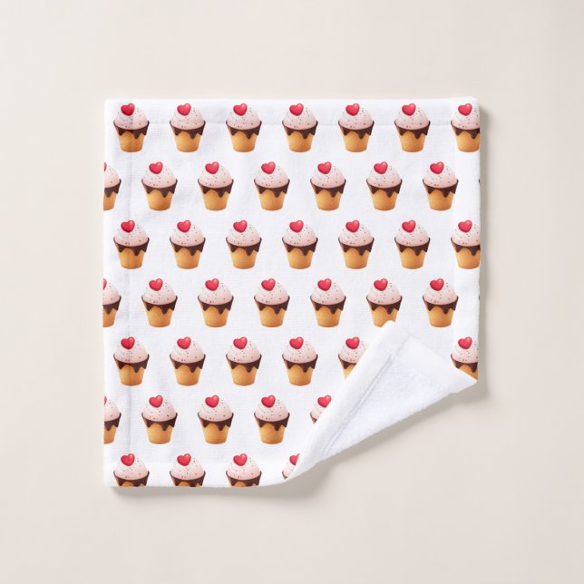 Toalha De Rosto Sweet Cupcake Pattern Towel (Pano de lavar)
