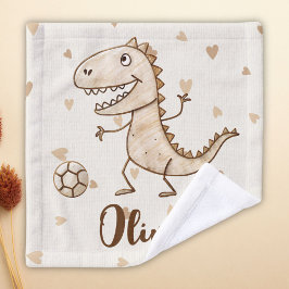 Toalha De Rosto T-Rex Adorável Jogando Futebol