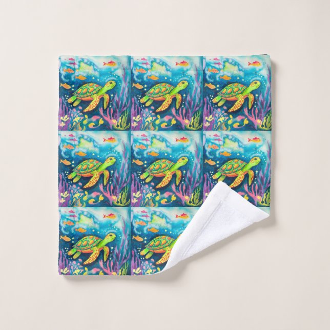 Toalha De Rosto Tartaruga de pintura (Pano de lavar)