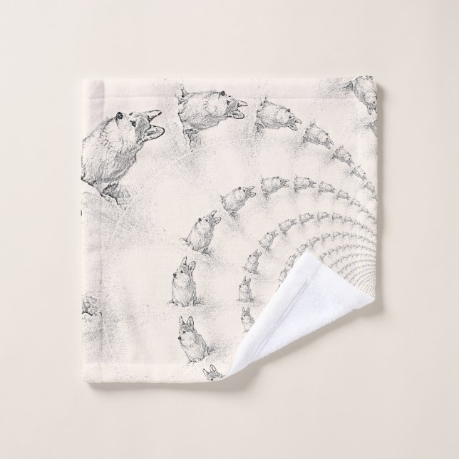 Toalha De Rosto Tecido de Corgi (Pano de lavar)