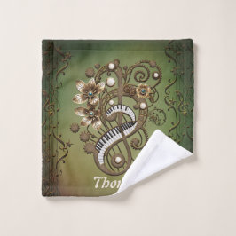 Toalha De Rosto Teclado de piano inclinado.