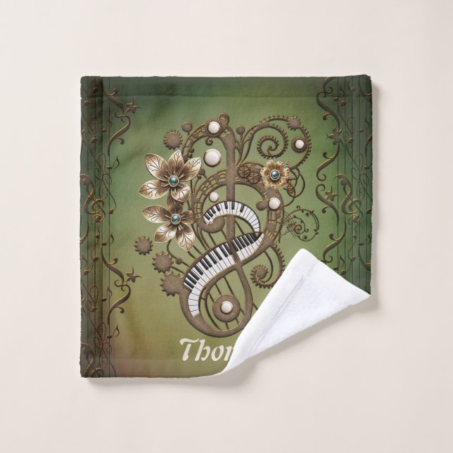 Toalha De Rosto Teclado de piano inclinado. (Pano de lavar)